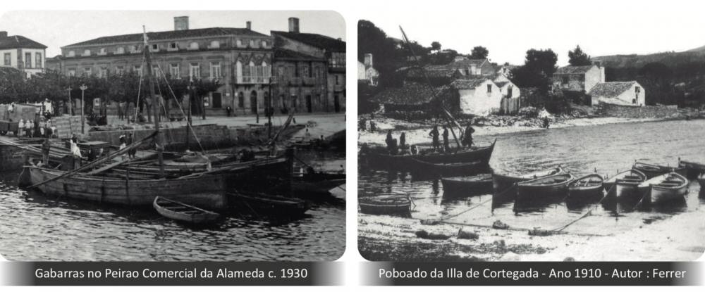 Fotografía de embarcaciones antiguas en Vilagarcía 