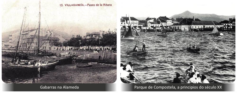 Fotografía de embarcaciones antiguas en Vilagarcía 